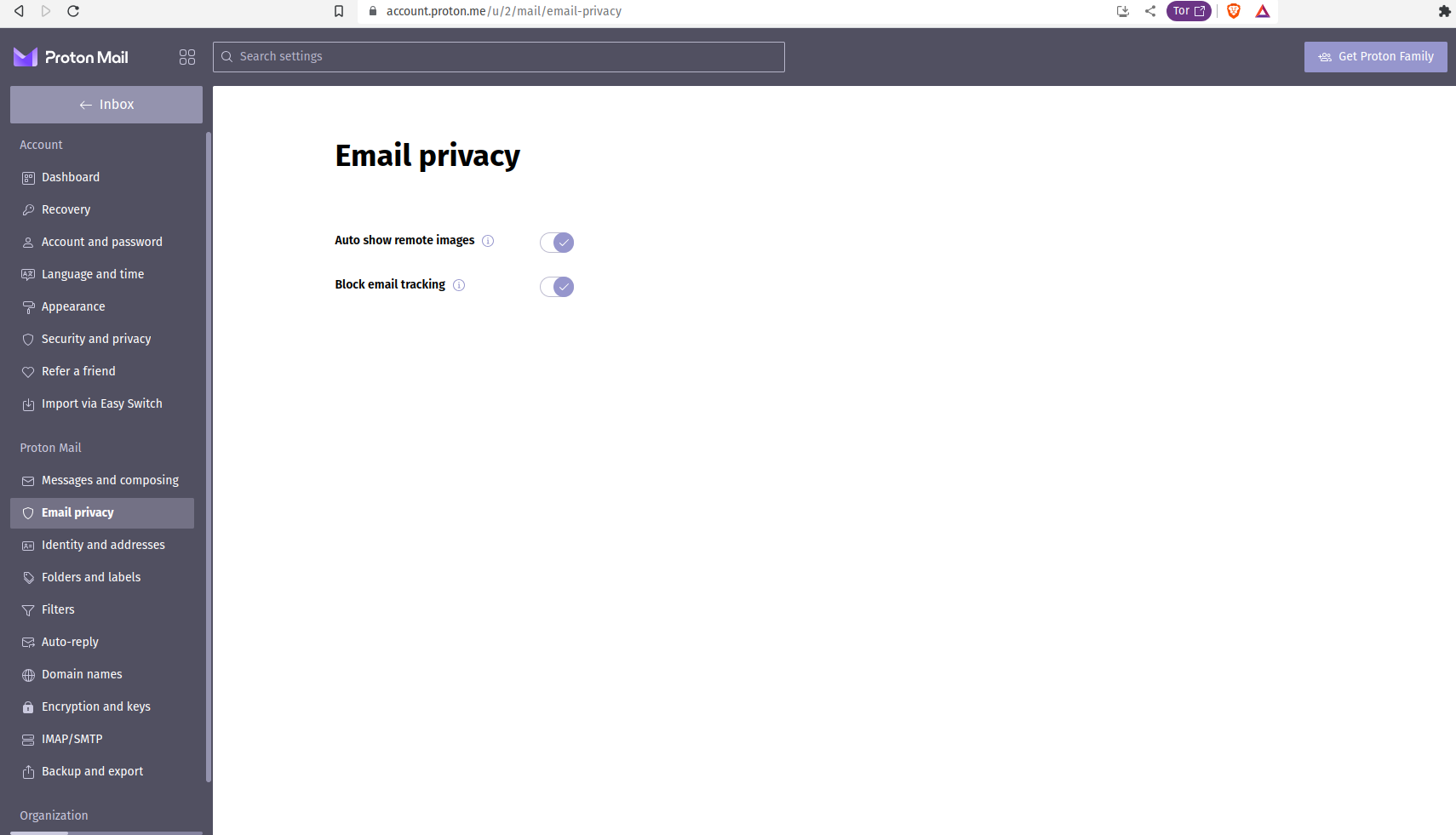 Proton Mail new privacy feature